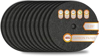 RV Premium Charcoal Activated Carbon Fiber Air Conditioner Filter - RV 5.25" Round Air Duct AC Carbon Filter Replacement for RV AC Vent 12 Pack With Central Hole