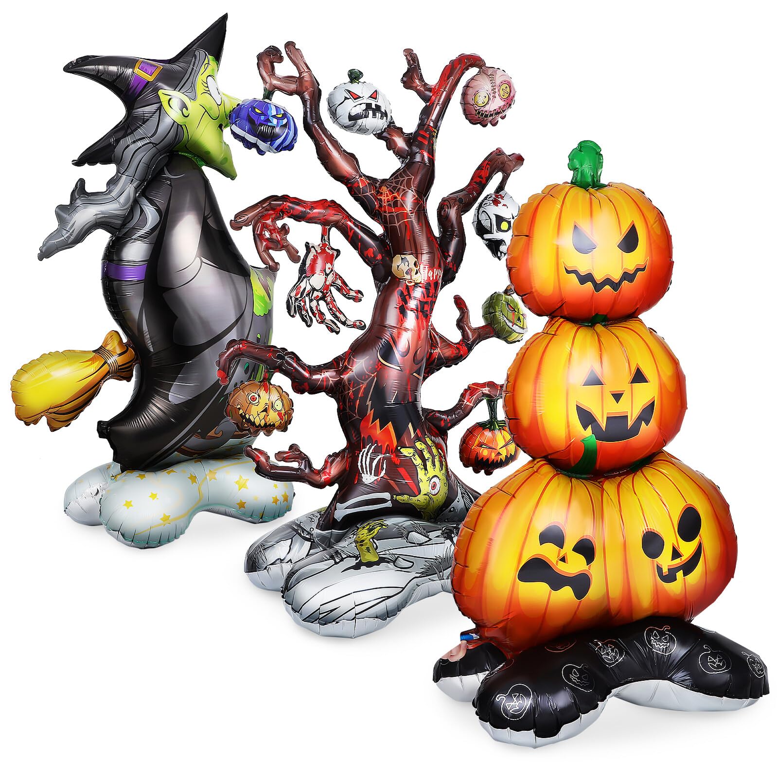 Décoration Gonflable D'halloween Ballon en Aluminium Facile à Installer, Effet Visuel Unique pour Fête D'halloween Extérieur en 1 Set