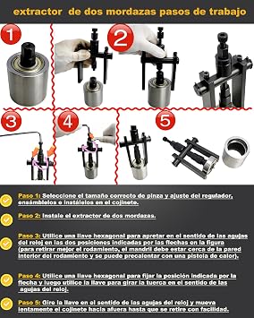 Upgrade Bicycle Bearing Puller with Sliding Hammer & Two Jaw Puller Blind Hole Internal Bearing Puller with 8 Expanding Clamps (8-32mm