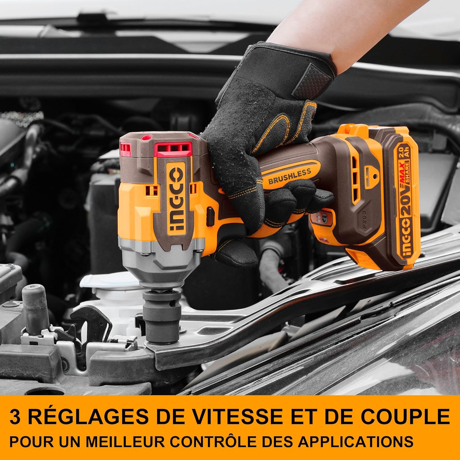 Ingco Impact Wrench with 3 Speed and Torque Settings