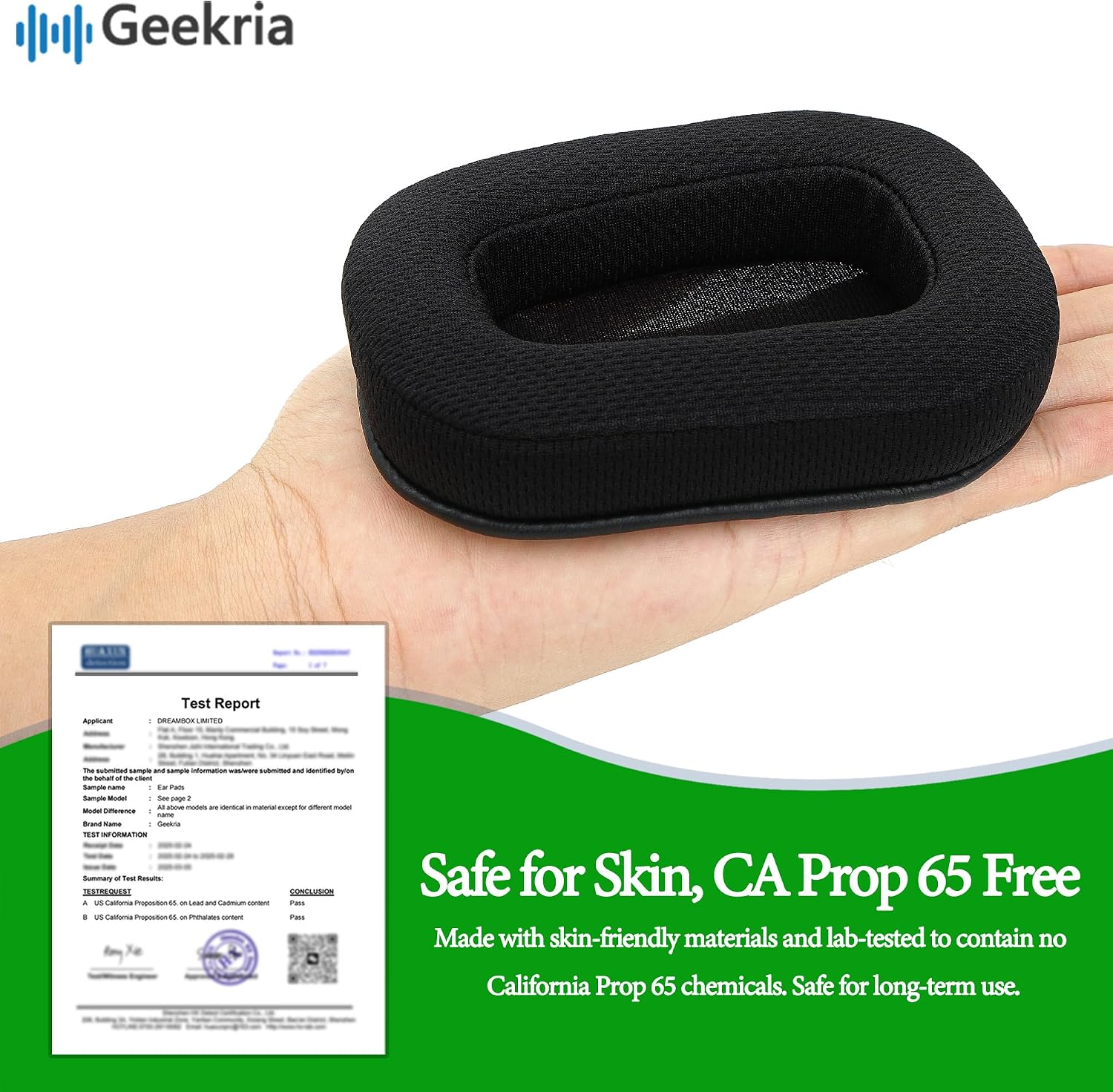 Geekria Comfort Mesh Fabric Replacement Ear Pads for Logitech G533, G633, G635, G933, G935 Headphones Ear Cushions, Repair Parts with Video Guide (Black)