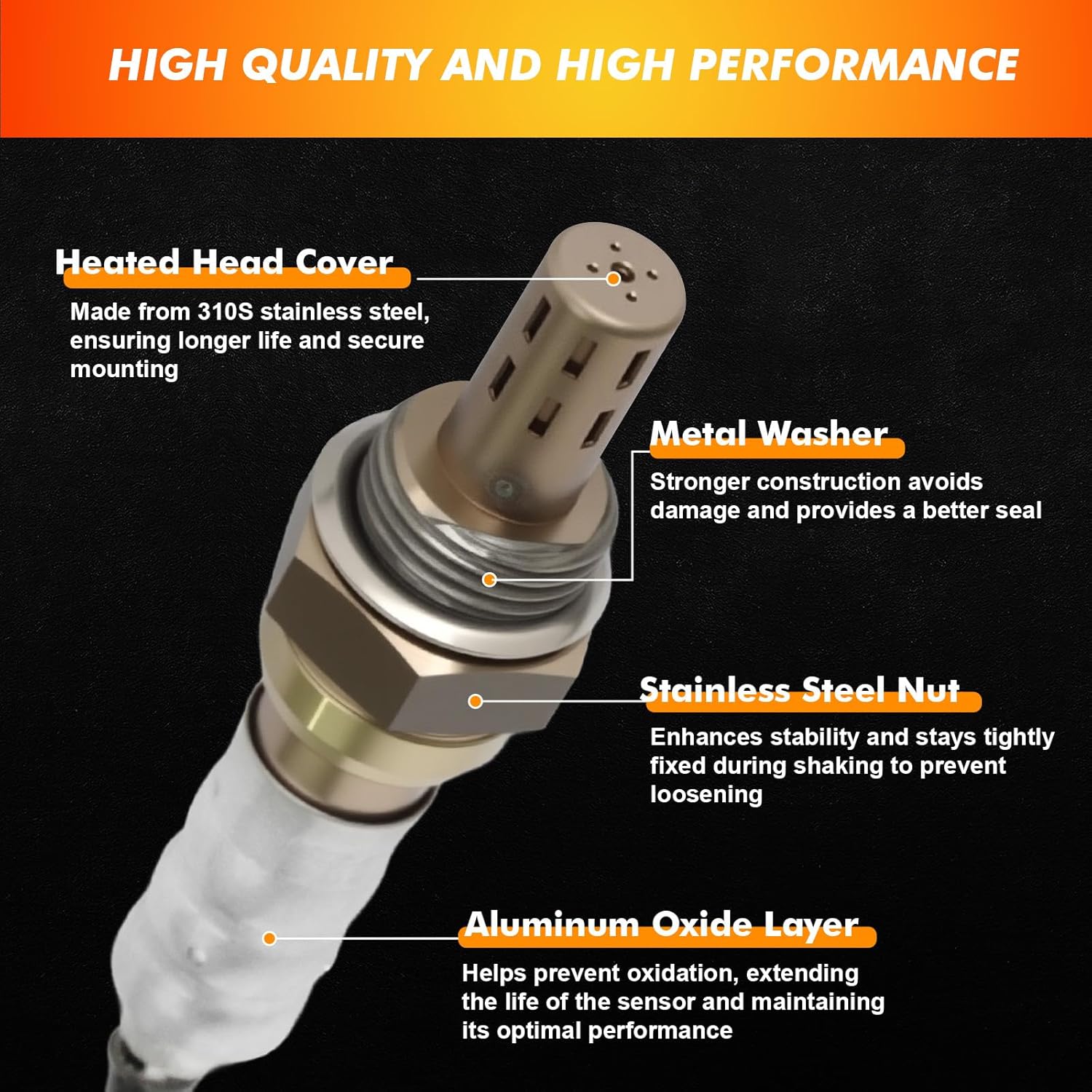 2008-2016 Oxygen Sensors Upstream Downstream Compatible for Chevrolet Express 1500 2500 3500 2008-2014, for GMC Savana 1500 2500 3500 2008-2016, 4.3L V6, 4.8L 5.3L 6.0L V8, Replaces 234-4243, 234-4336