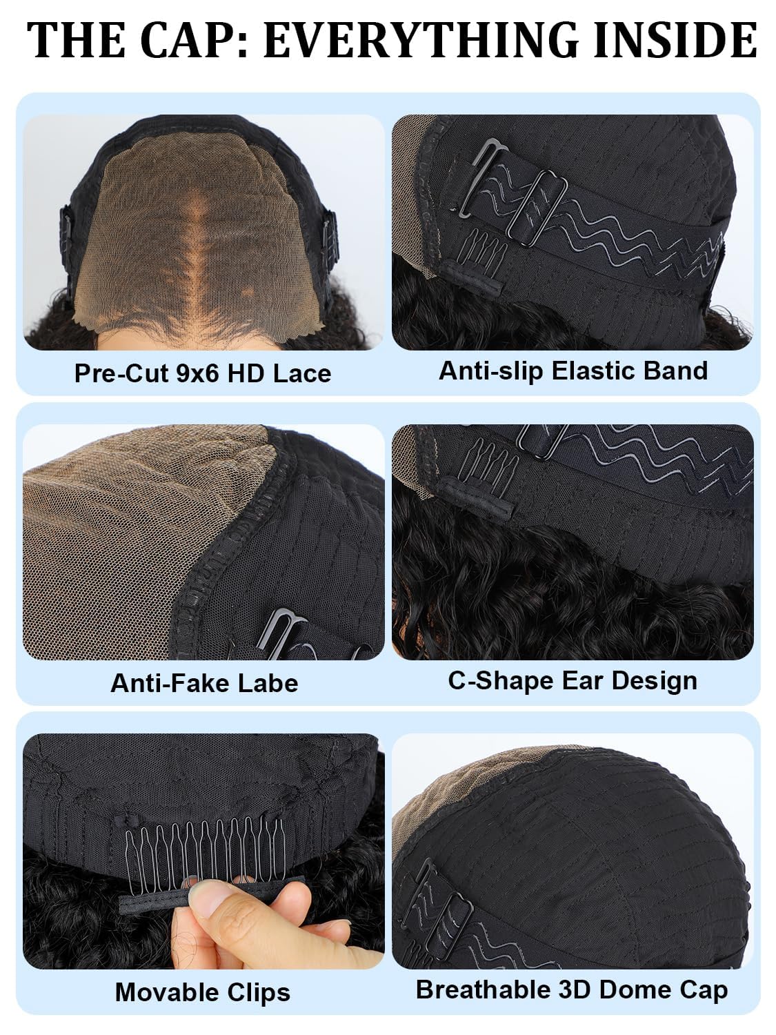 9x6 Kinky Lace Front Wigs Human Hair 180% Density Kinky Curly Frontal Wigs HD Lace Curly Wigs for Black Women Pre Plucked with Baby Hair 20inch