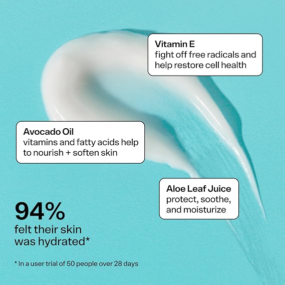 Bubble Skincare Slam Dunk Hydrating Face Moisturizer - Travel Size Lightweight Face Lotion with Vitamin E + Aloe Vera - Daily Facial Moisturizer for Normal + Dry Skin with Blue Light Protection (50ml)