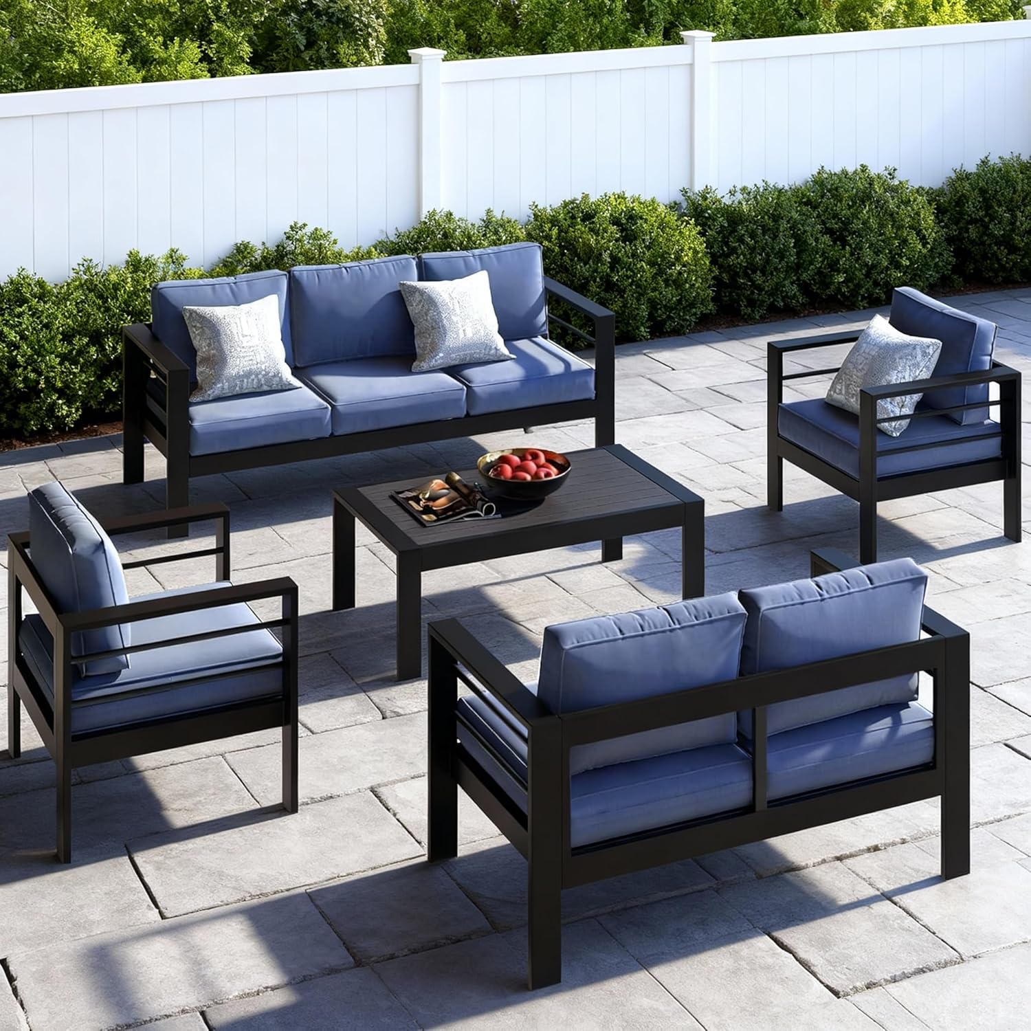 Outdoor Conversation Sets, Aluminum Patio Couch with Outdoor Coffee Table, – B0G3WJG8W3