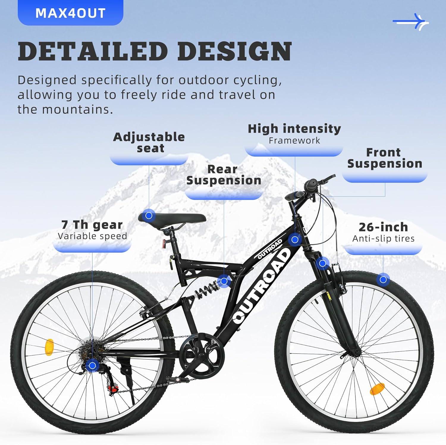 26 inch Mountain Bike, Outdoor Hybrid Bhutan Ubuy