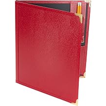 Classic Style Classroom Band/Orchestra Music Folder | Heavy Duty, Metal Corners, Sturdy Pockets, Suitable for Professional or Classroom Use, 13" x 14" Red