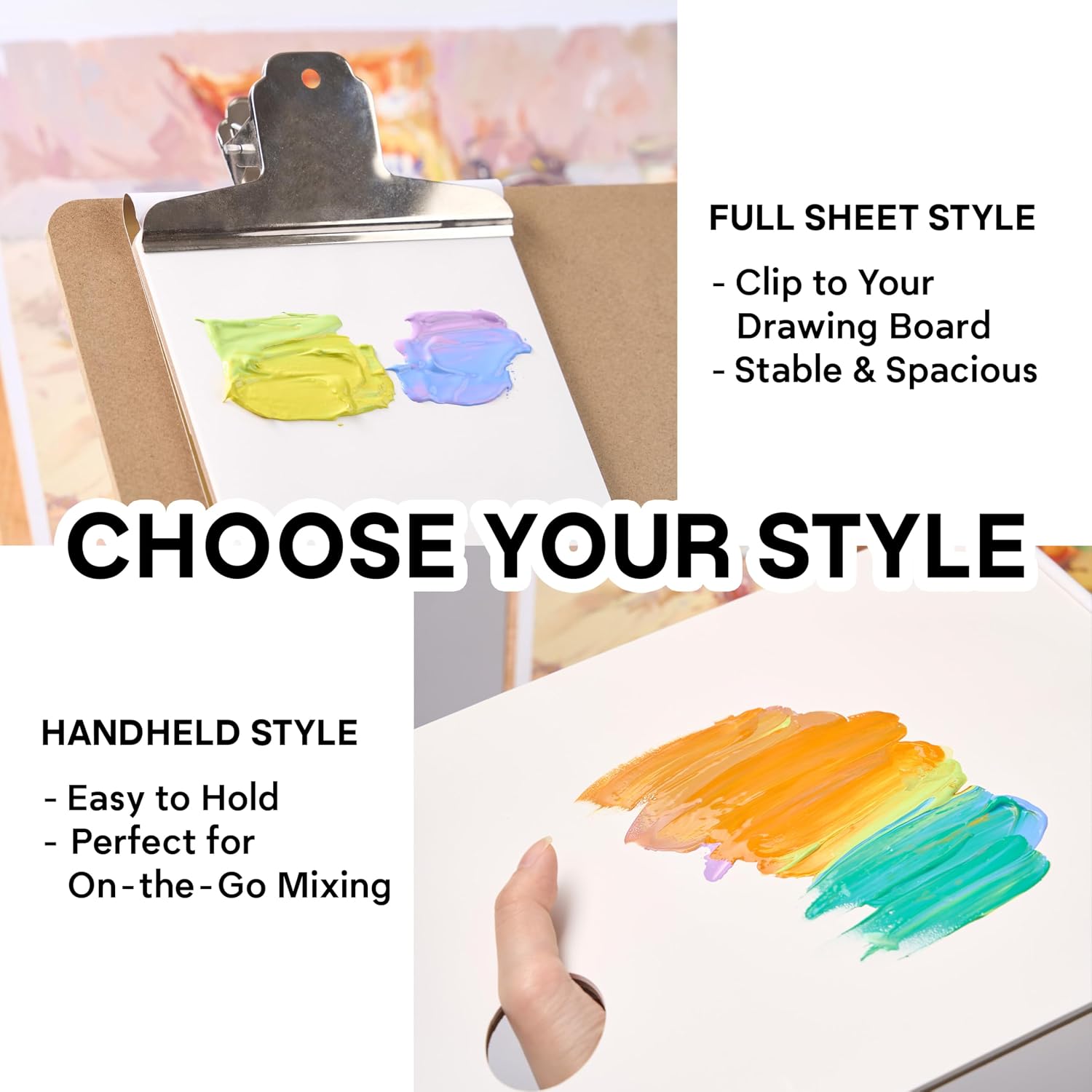 HIMI Tear-Off Palette Paper Pad, 30 Sheets Disposable Paint Mixing Paper for Gouache & Acrylic, Non-Stick Coated Palette Sheets for Mess-Free, No-Cleanup Color Mixing (400 x 297mm(Yellow))