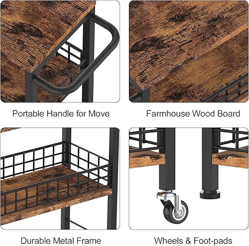 Miniatura 4 de Carrito de almacenamiento delgado, carrito de cocina con ruedas, carrito estrecho de almacenamiento de ropa de 4 niveles, organizador de estantería