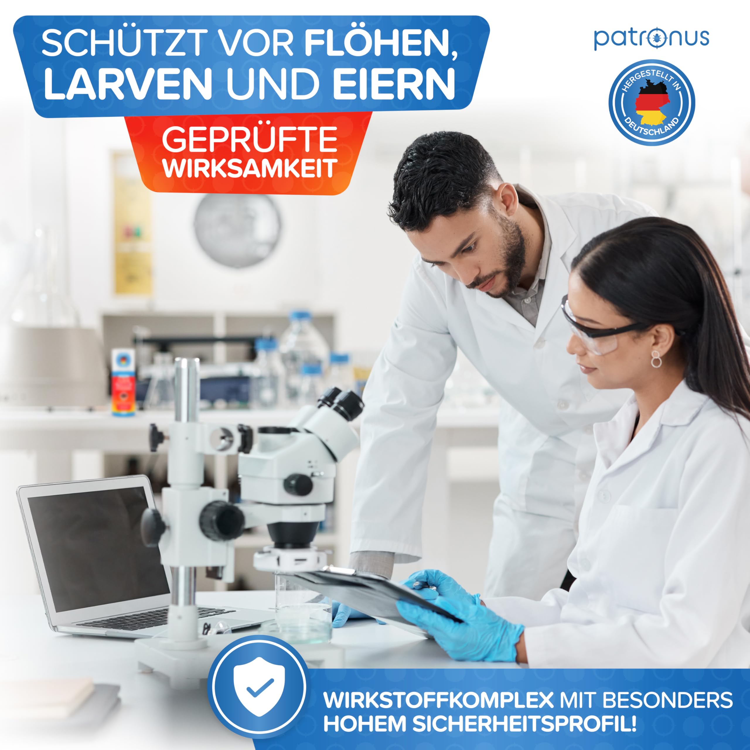 Patronus Flöhe Power Fogger mit maximaler Sofortwirkung [2X 150ml] | effektiver Floh-Fogger zur Abwehr gegen Flöhe in der Wohnung - Flohbomben für schwierig erreichbare Floh-Verstecke