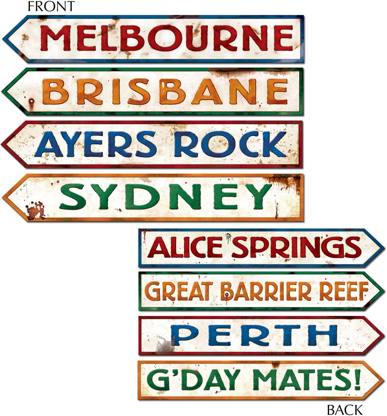 Beistle 12 Piece Australian Paper Cut Outs Wall Décor Australia Day G’Day Mate Aussie Party Supplies, 12.25” x 19.75”, Multicolored