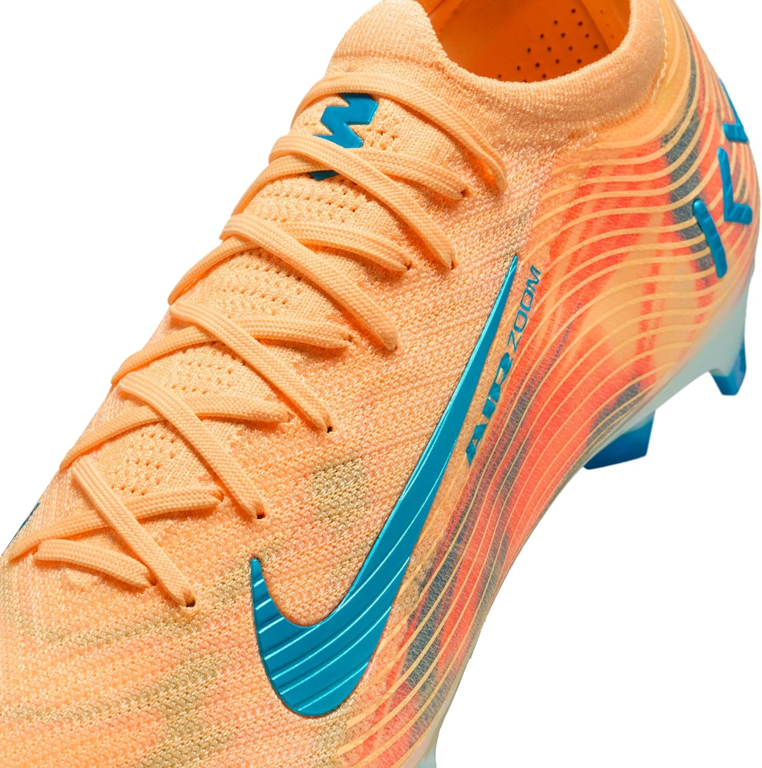 Nike Mercurial Vapor 16 Elite Kylian Mbappe Firm-Ground Low-Top Soccer Cleats (Melon Tint/Igloo/Neo Turquoise)