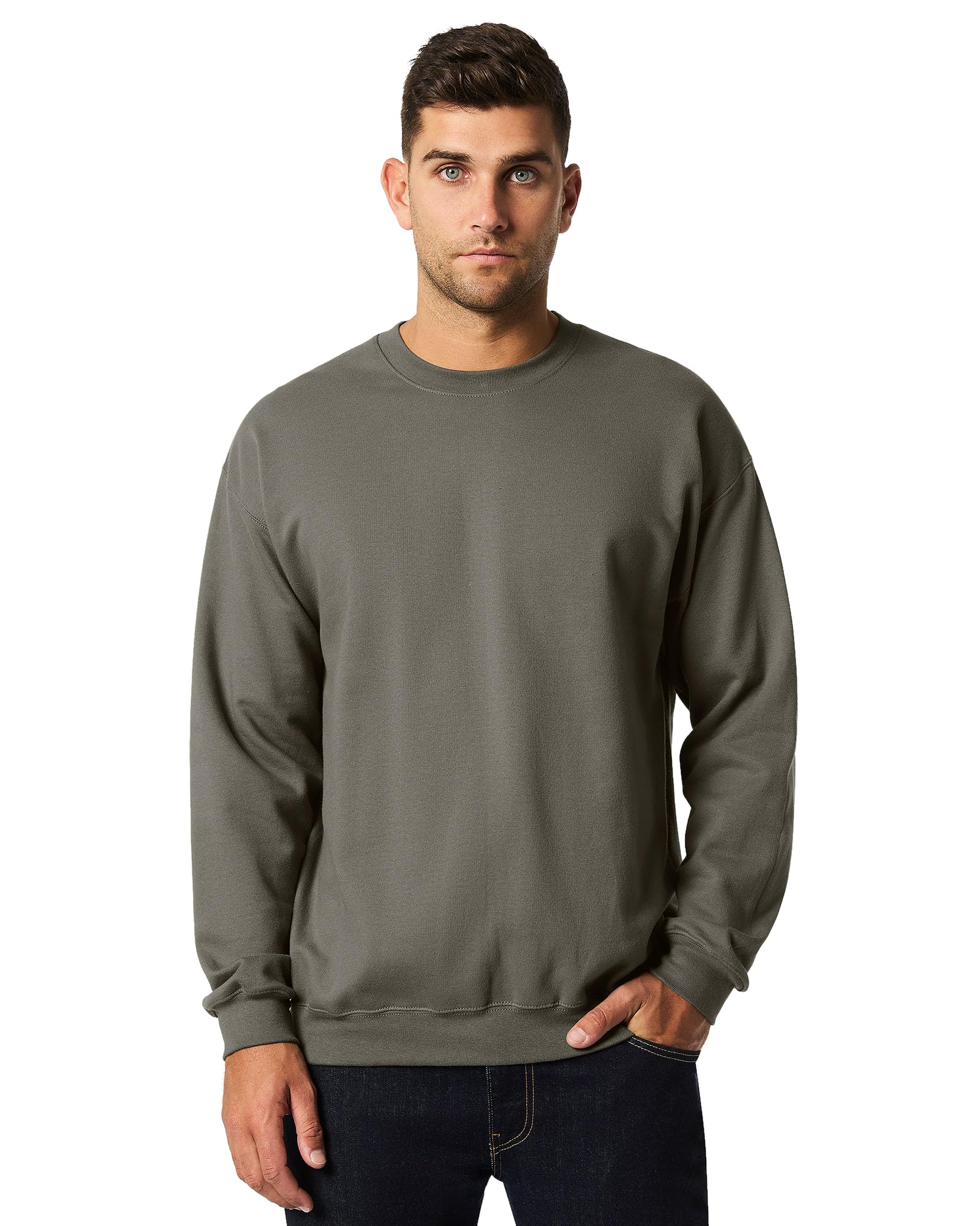 Gildan Mens Softstyle Crewneck Sweatshirt, Charcoal, XL
