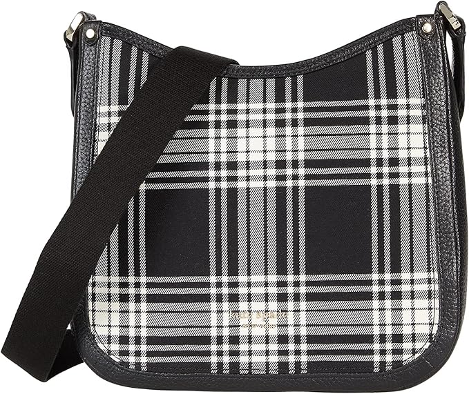 Amazon Kate Spade New York Roulette Plaid Medium Messenger Black