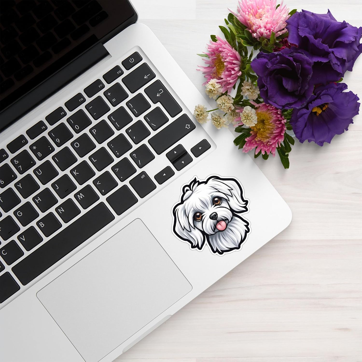 Maltese Dog Face Sticker 5 Inch Waterproof Vinyl Decal Cute White Maltese Dog Lover Sticker for Laptop Water Bottle Car Tumbler Notebook Pet Animal image 4