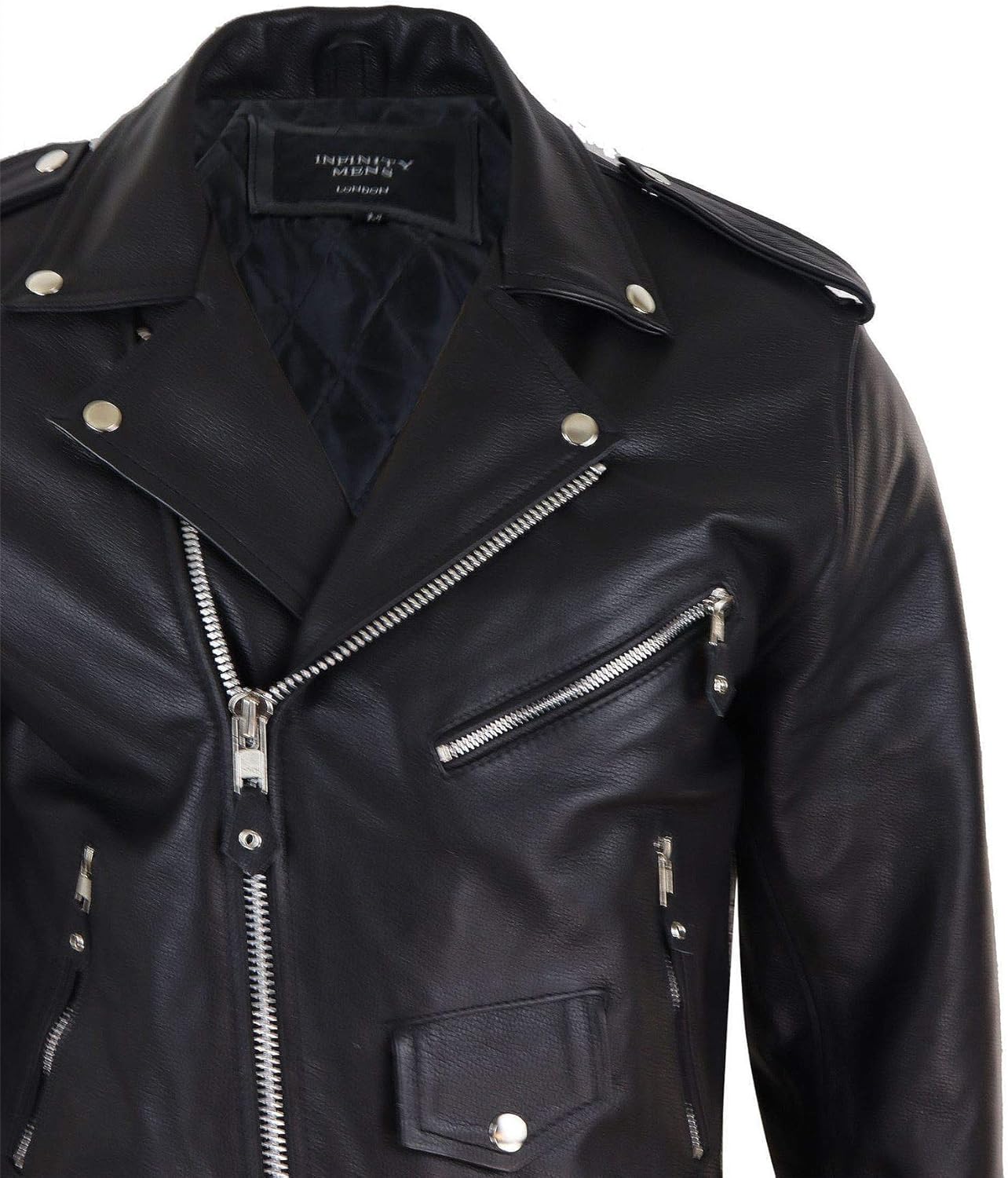 Mens Live To Ride Cow Hide Real Leather Jacket Original Cross Zip Brando Biker Motorcycle