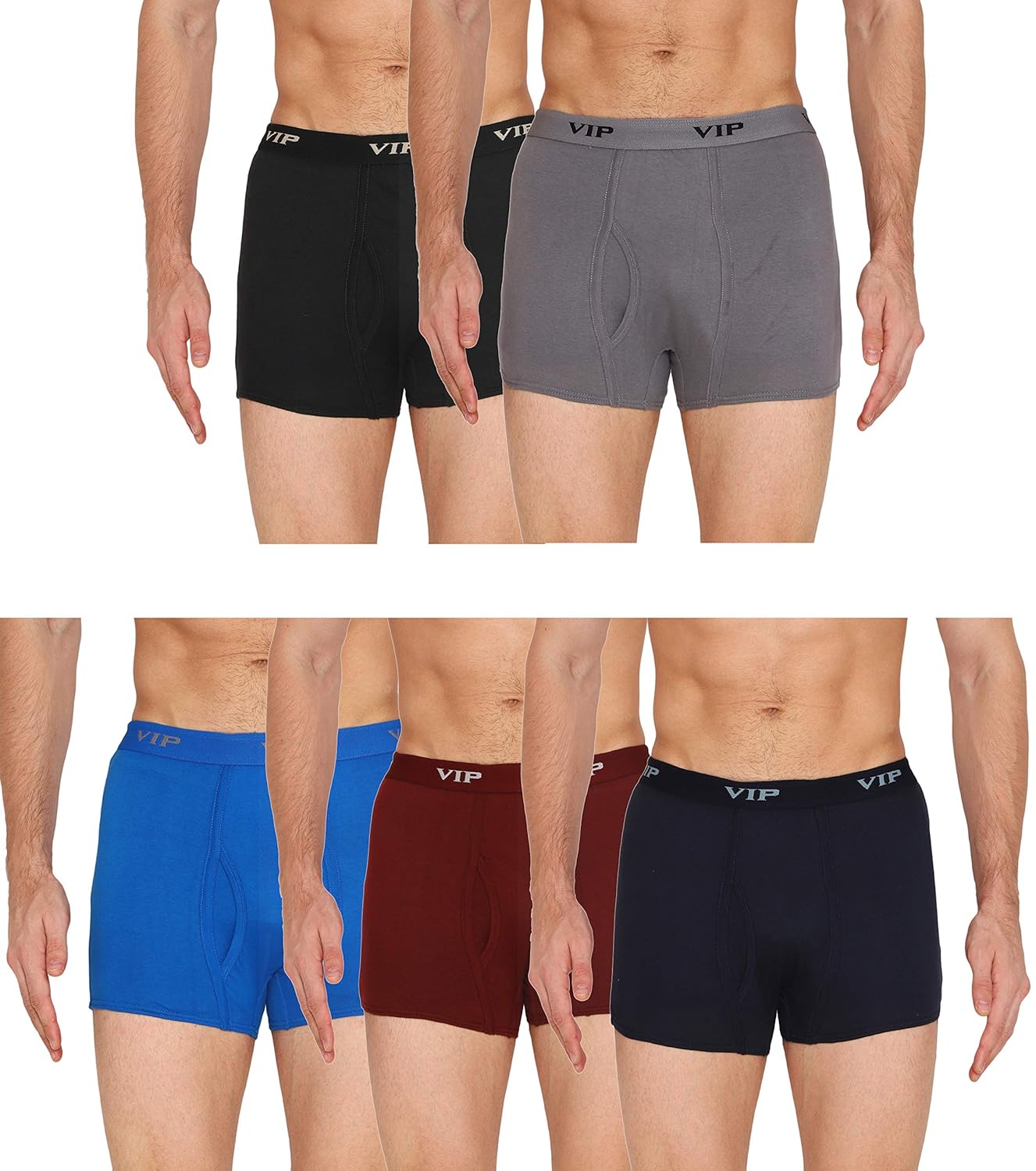 VIP Punch Men’s Cotton Trunks (Assorted Pack of 5)