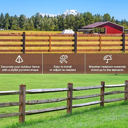 Miniatura 17 de Azdele True - Tapa de poste piramidal de aluminio resistente de 6 x 6 pulgadas, recubrimiento en polvo negro mate solo para postes de madera de 6 x