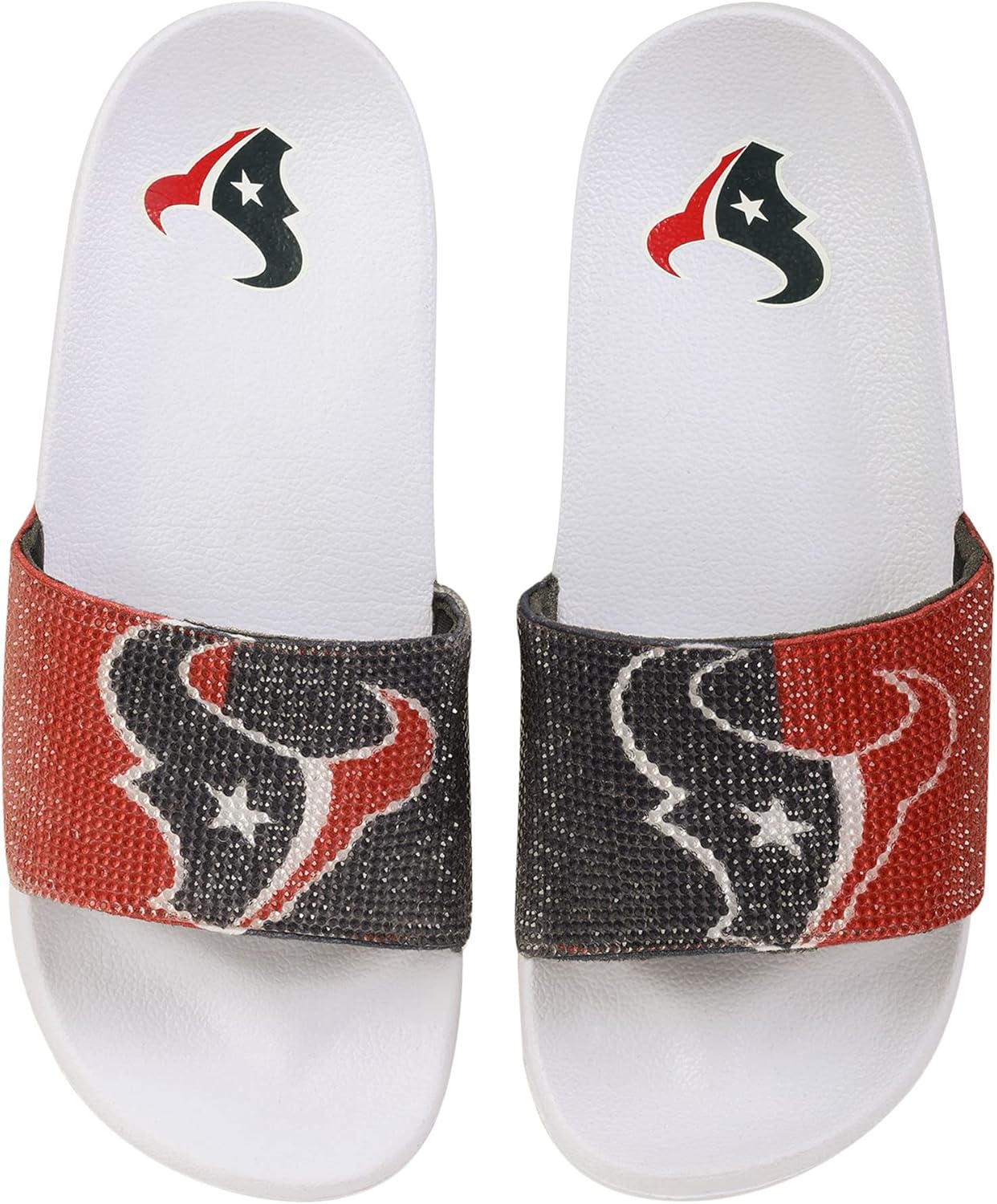 FOCO Women's NFL Big Logo Shimmer Slide Sandal
