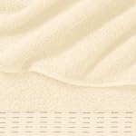 Ultra Doucement 6 Ensemble de serviettes en coton, contient 2 Serviettes de bain 28x55 de pouce, 2 Serviettes à main 16x24 de pouce & 2 Laver les selles 12x12 inch, Idéal Utilisation quotidienne, Compact & Léger - Ivoire