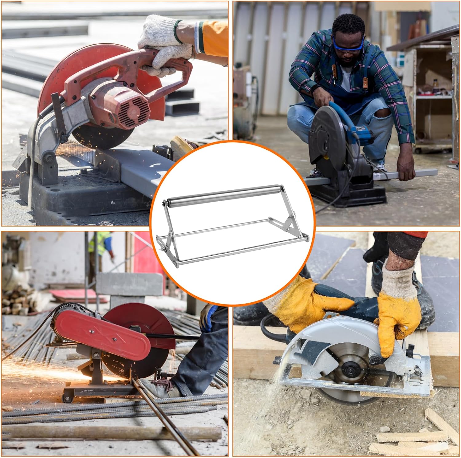 Cutting Machine Support Frame Foldable Table Saw Support Stand Adjustable Height 2.17-5.91inch Cutting Machine Material Holder Frame Cutting Machine Work Bracket for Support