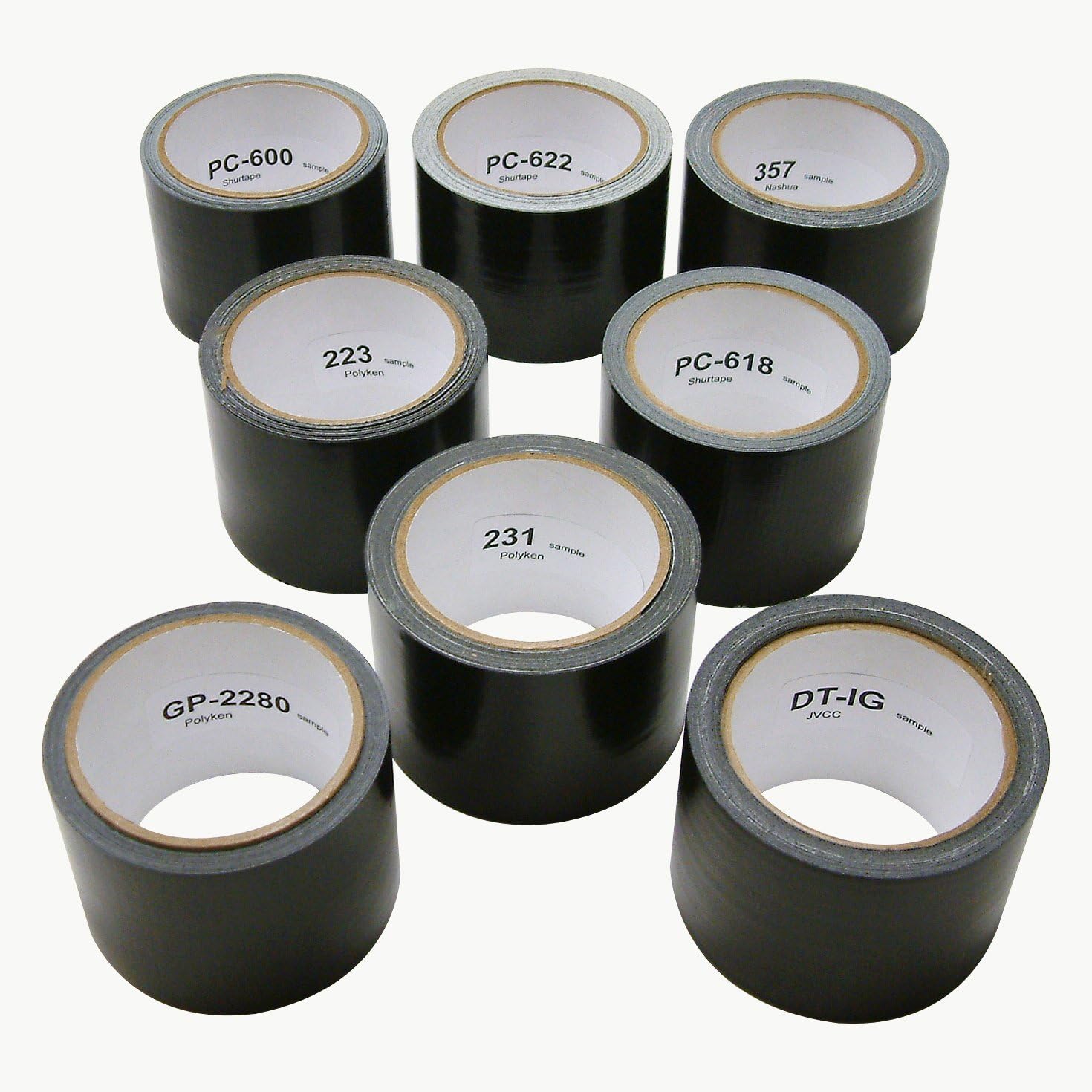 FindTape DUCT-TEST-PACK/310 Duct Tape, 10 yd. Length x 3" Width, Black (Pack of 8)