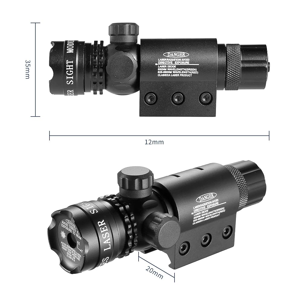 Mirino Laser Verde 5mw Per Softair E Caccia | Compatibile Con Attacco 20mm Picatinny | Precisione Militare - Foto 5