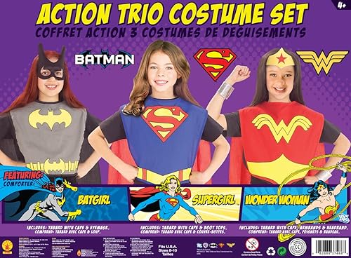 DC Superhero Trio Batgirl  Supergirl  Wonder Woman Costume Set Child