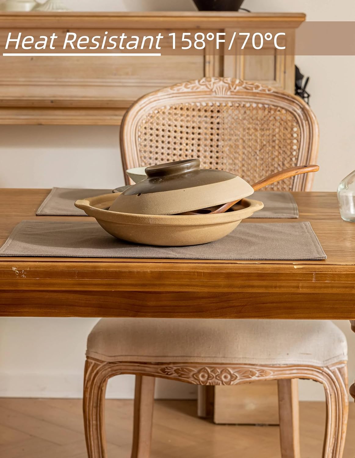 Rectangle Cloth Table Placemats Set of 12 Water Repellent Non Slip Heat Resistant Washable Linen Dining Place Mats Farmhouse Modern Table Decor 12x18 Inch