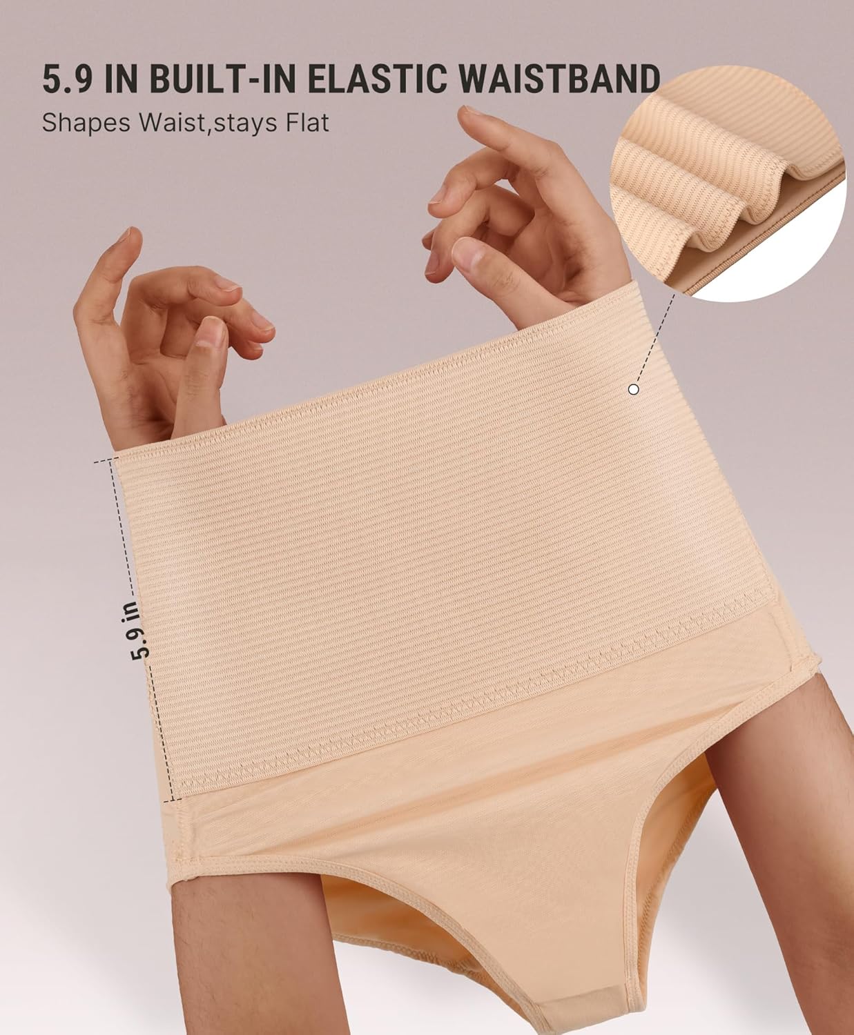 FeelinGirl Tummy Control Underwear for Women Mid-Waisted Stomach Shapewear for Women Seamless Body Shaper Panties - Image 3