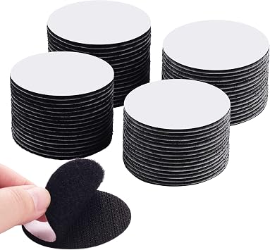 LLPT Hook and Loop Tape Fastener Round Dia. 2.4" 32 Pairs Sticky Dots Pad | Industrial Strong Adhesion, Reusable, Weatherproof, Leave no Residue, Easy Peel & Stick for Home Deco Office School Outdoor