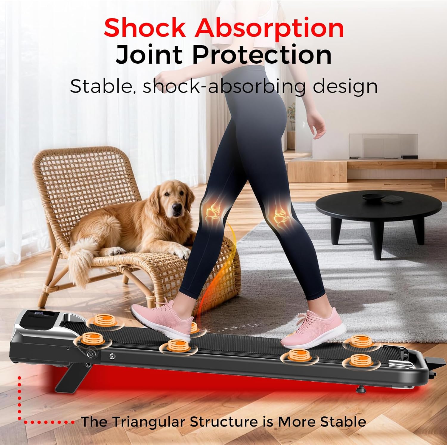 Walking Pad Treadmill with 8% Incline,Foldable Treadmills for Home and Office, 3.0 HP Quiet Walking Pad Treadmill with Walking Pad with Handle 350 LBS Capacity image 4