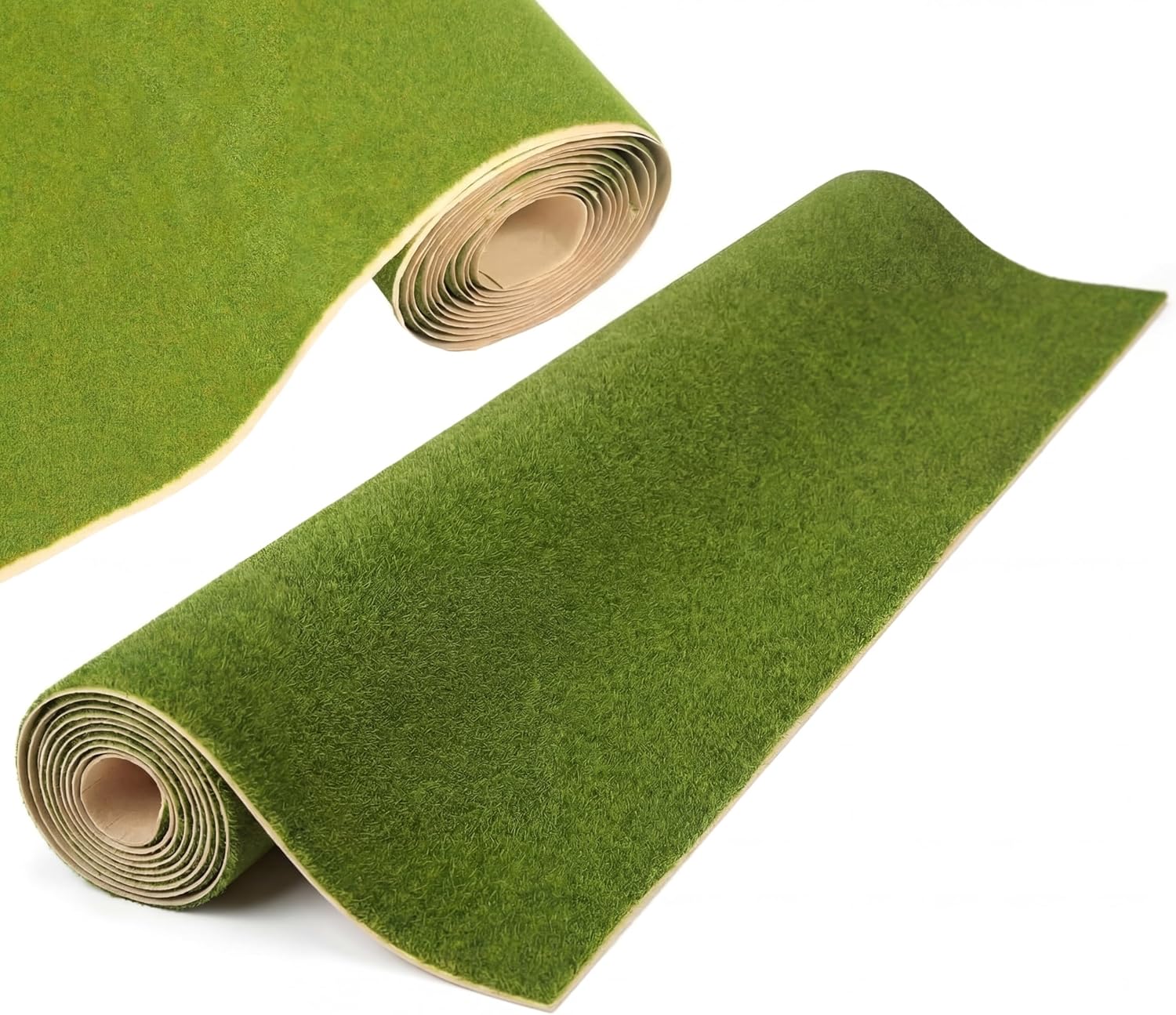 39 x 98 Inch Artificial Model Train Grass Mat Roll Green Scenery Grass Mat for Ho Train Accessories Model Layout, Diorama Landscape Decoration Craft DIY