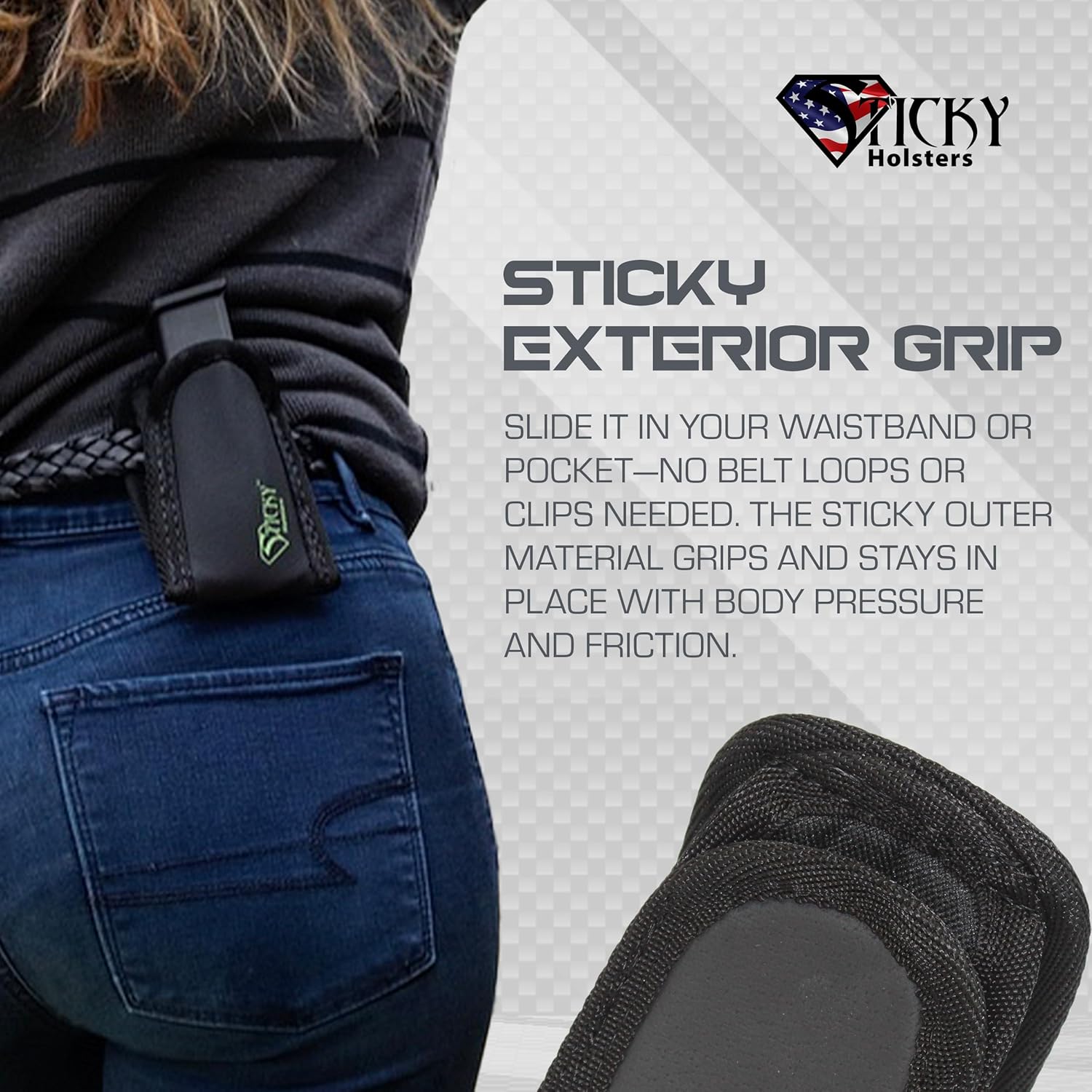 Sticky Holsters Mini Mag Pouch for Men and Women- Concealed Carry Magazine Holster for Extra Ammo and Accessories - 2 Pack, Black - for IWB or Pocket Carry