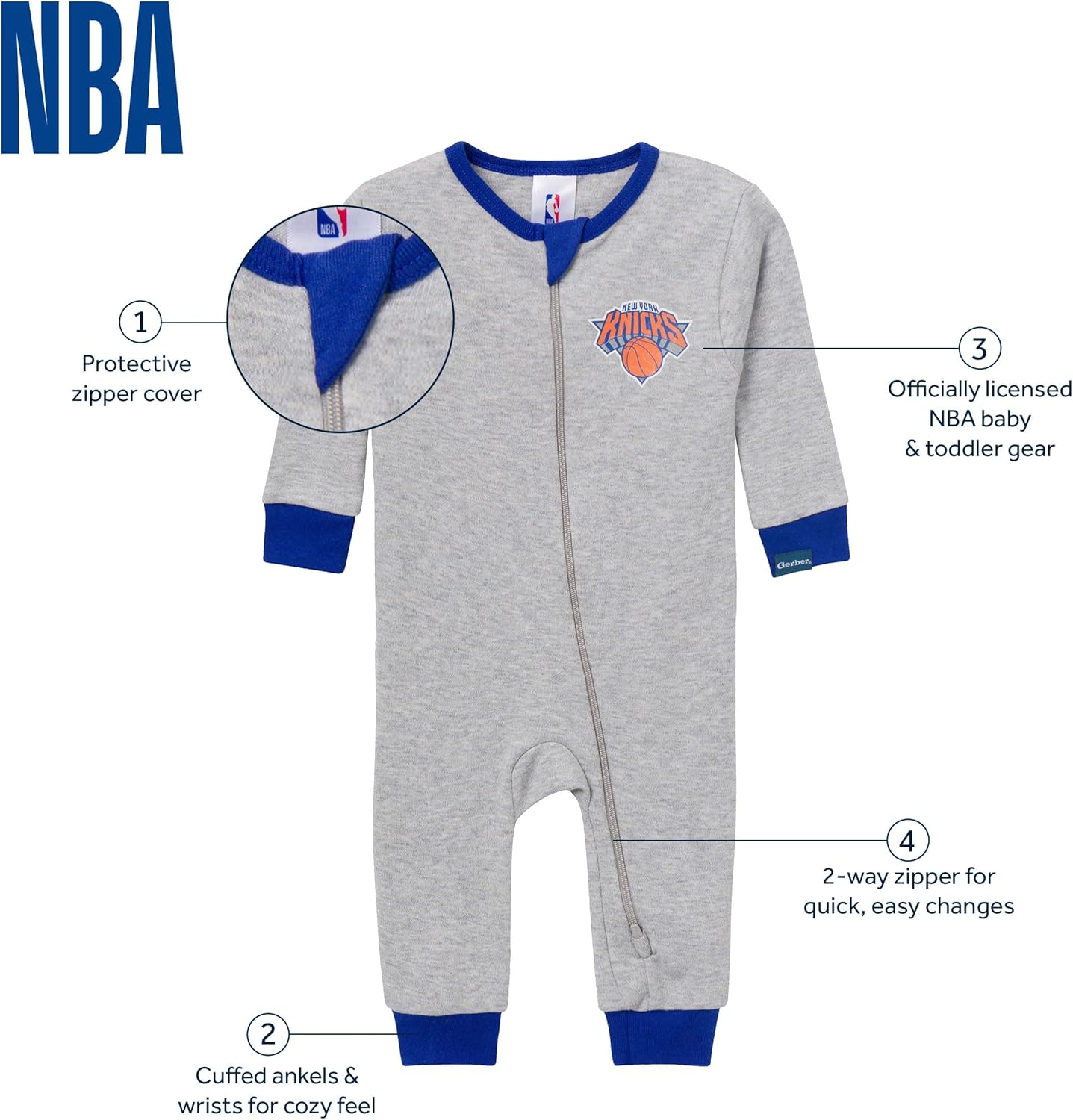 Gerber unisex-baby Nba Team Footless Pajamas - Image 6