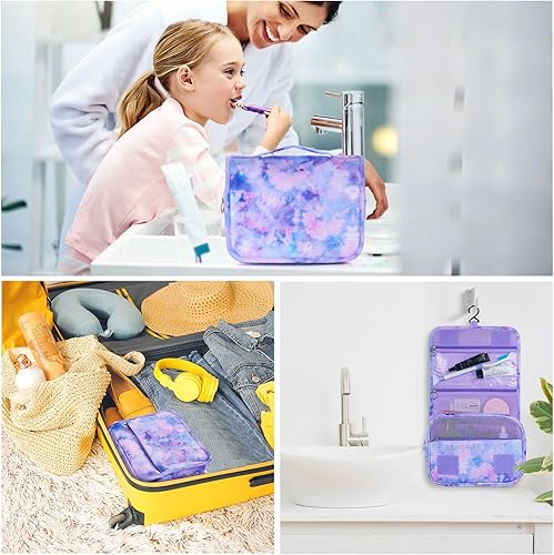 Miniatura 57 de Neceser colgante para niñas, neceser de viaje para niñas pequeñas, neceser de maquillaje cosmético impermeable, bolsa de lavado para niños pequeños