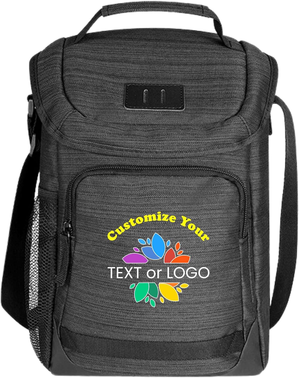 Custom Soft Cooler Bag - Personalize Your Insulated Bag for Corporate Events or Gifts - Leak Proof Customizable Portable Cooler Bag Holds 16 Beer Cans - 12.5 x 8.25 x 6.25 - Customize 123