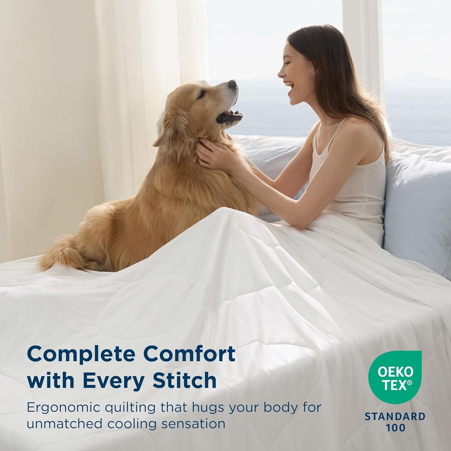 Bedsure 1 Cooling Comforter+1 All Season Comforter