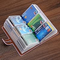 Vista 2 de Soporte de Tarjeta de Crédito con Bloqueo RFID, Organizador de Tarjetas de Visita de Cuero con 96 Ranuras, Funda Protectora de Tarjeta de Crédito