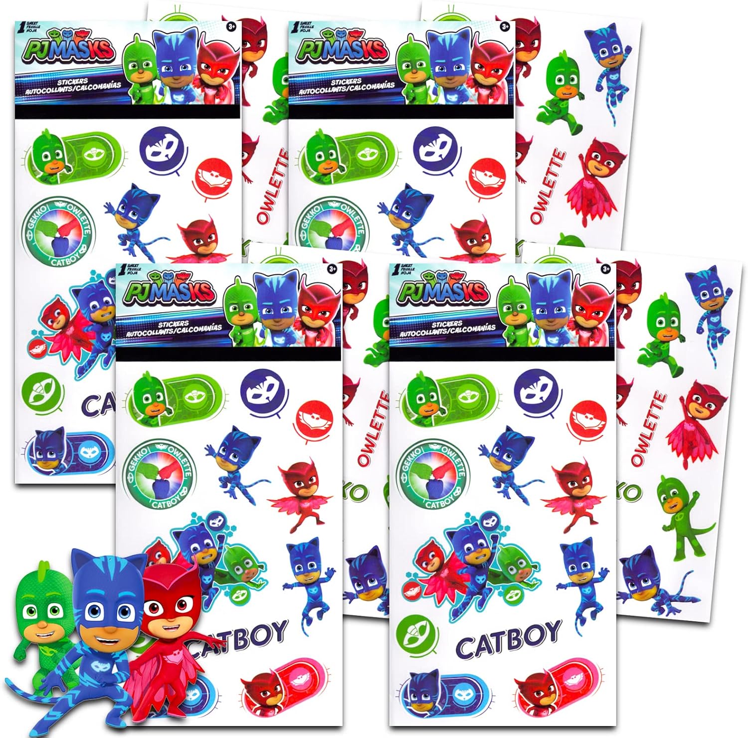 PJ Masks Stickers 4 Pack 100 PJ Masks Stickers for PJ