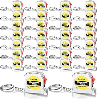 Small Tape Measure Mini Retractable Measuring Tape Keychains 1 Meter/ 3 Feet Functional Mini Measuring Tape, Metric and Inch with Slide Lock for Daily Use Body Measurement(30 Pieces)