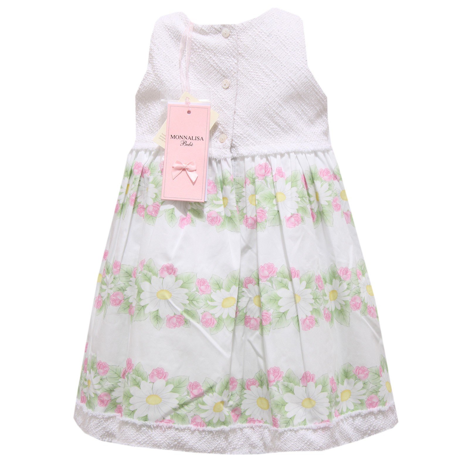 8627R vestito bimba MONNALISA BEBE' BOUQUET bianco multicolor abito dress kid