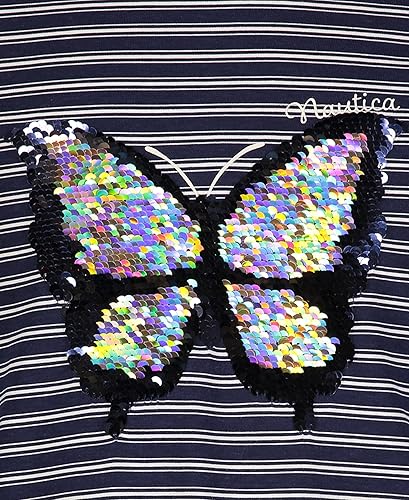 Vista 4 de Nautica Vestido camiseta de punto de manga larga con diseño de logotipo para niña