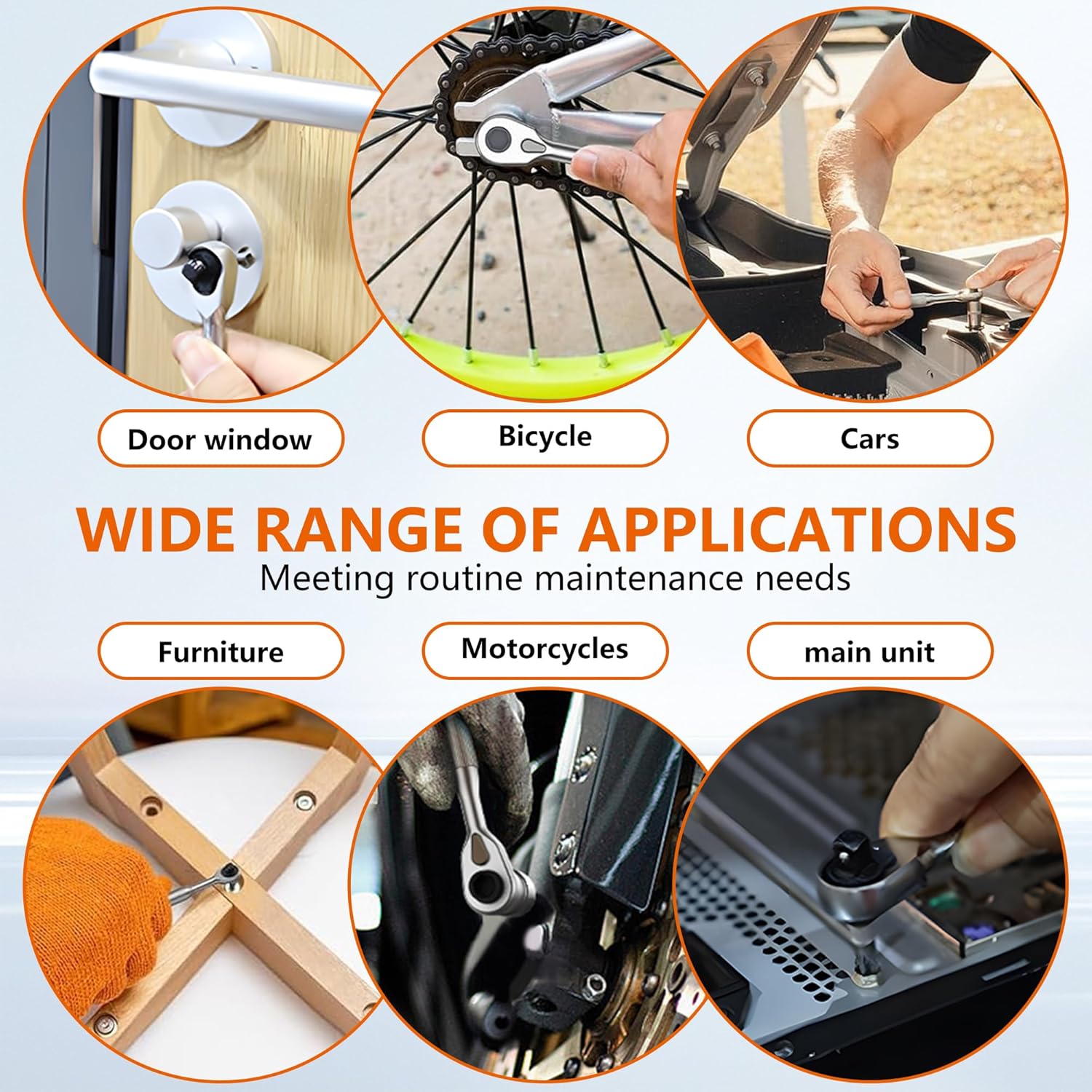 42-in-1 ratchet socket screwdriver set, 70N. m torque, 72-tooth ratchet wrench, S2 steel drill bit and Cr-V sleeve - portable tool kit for car, bicycle, motorcycle and home repair.