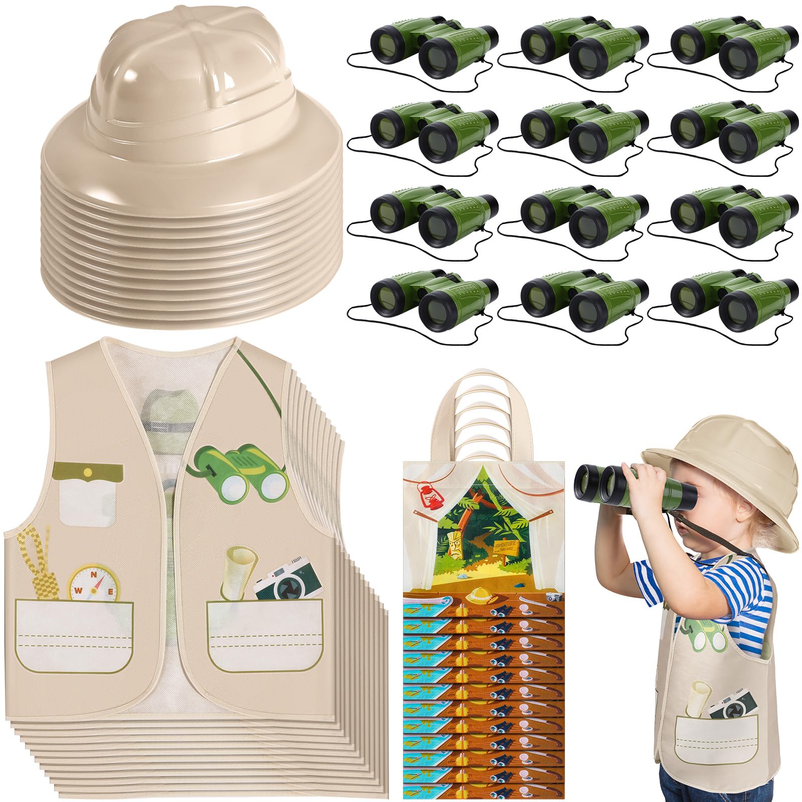 Photo 1 of **MISSING PARTS**
Haysandy 48 Pcs Kids Explorer Costume Set Include Plastic Explorer Safari Hats Jungle Party Vest Safari Tote Bag Adventure Binoculars for Kids Activities Jungle Zoo Birthday Party Supplies Favors