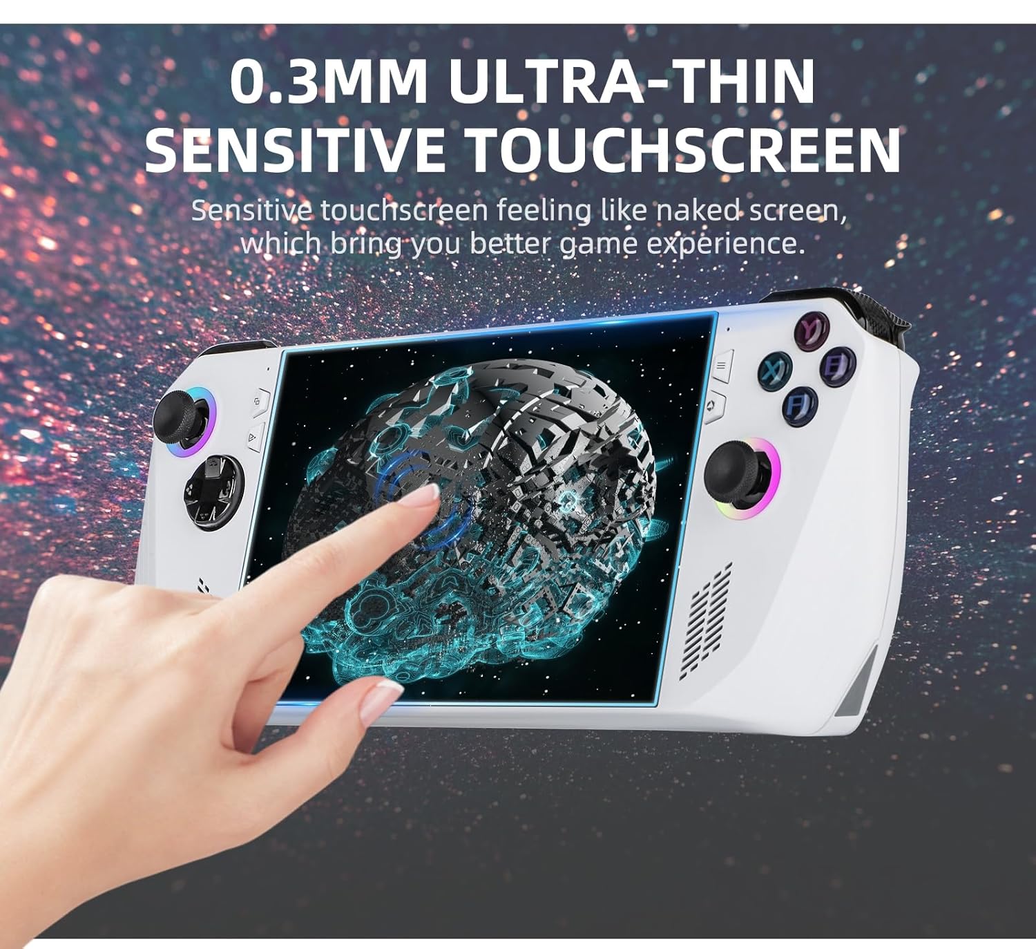 For ROG Ally Screen Protector, 9H Hardness Tempered Film, HD Protective Film for Game Machine Accessories (2 pieces)