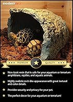 Vista 5 de MODERNJOE'S Cuevas escondidas de rocas para reptiles y anfibios. Resina decorativa para acuarios y terrarios. Perfecto para lagartos, serpientes
