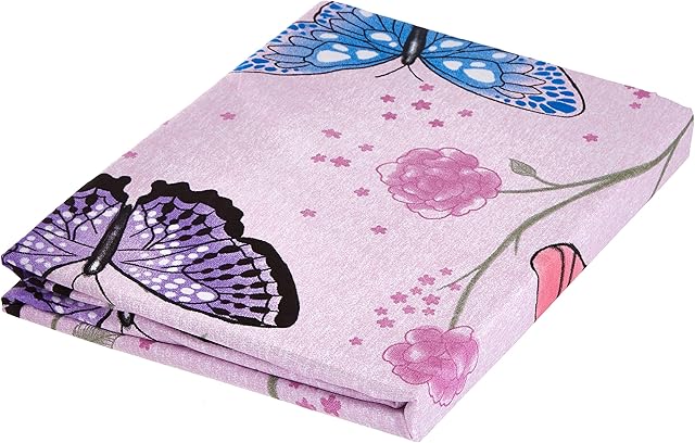 Dreamscene Butterfly Heaven Duvet Cover with Pillowcase Reversible Floral Bright Bedding Set, Purple - Double Size