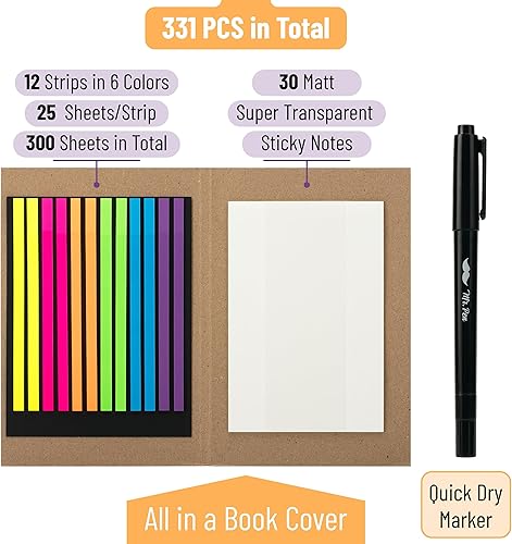 Miniatura 2 de Mr. Pen - Juego de cinta transparente para resaltadores de la Biblia y notas adhesivas, 331 unidades, pestañas de notas adhesivas, pestañas de
