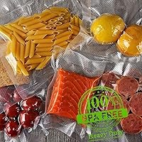 Vista 6 de Bolsas selladoras al vacío para alimentos, rollos de bolsas de comida de 8 x 20 pulgadas, paquete de 2 unidades, grado comercial, resistente, sin